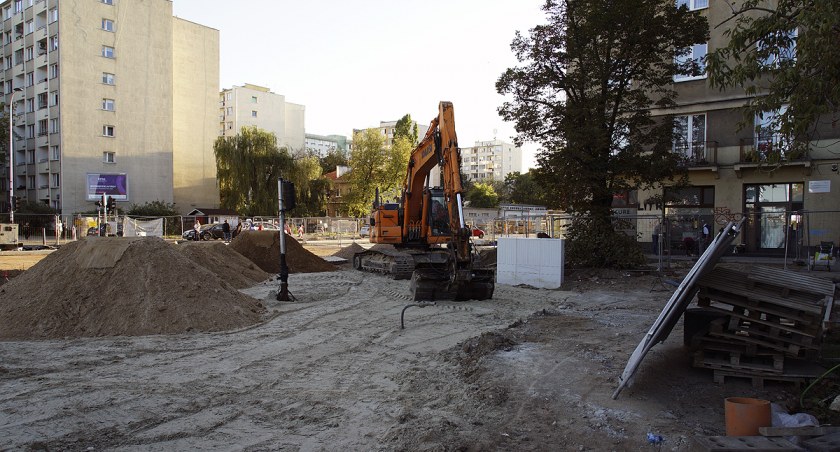 zdjęcie budowa tramwaju do Wilanowa 
