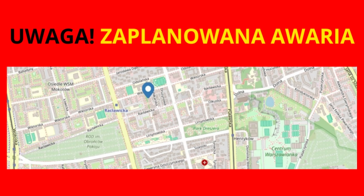 Społeczne, UWAGA AWARIA!!!! razem problem Mokotowie - zdjęcie, fotografia